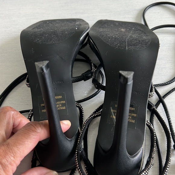 Steve Madden Women's Ankle Tie Heels Black  - Size 6.5 - Picture 5 of 5